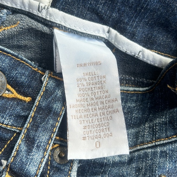 Baby Phat Jeans Flare Boot Cut Y2K Rhinestones Dark Wash Distressed Size 0 - Picture 11 of 15